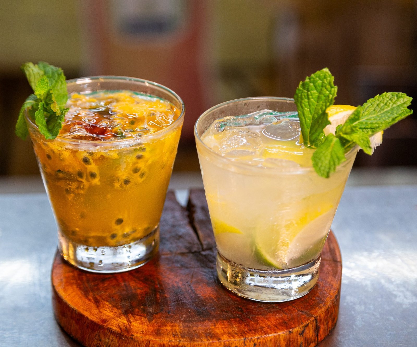 Dois drinks servidos no Planalto do Chopp