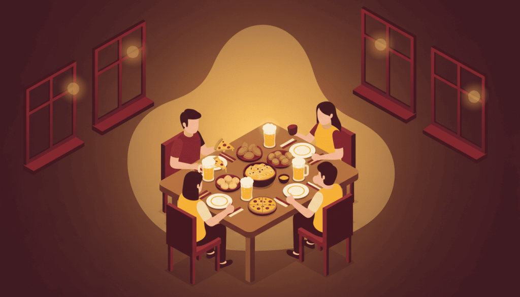 Aniversário no Grajaú RJ em restaurante com grupo, chopp e mesa farta